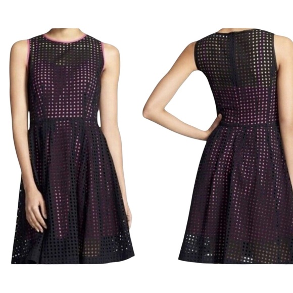 Halogen Black Pink Prism Fit and Flare Dress - Picture 2 of 13